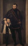 Paolo  Veronese Reaches the Pohl to hold with his son Yadeliyanuo portrait France oil painting artist